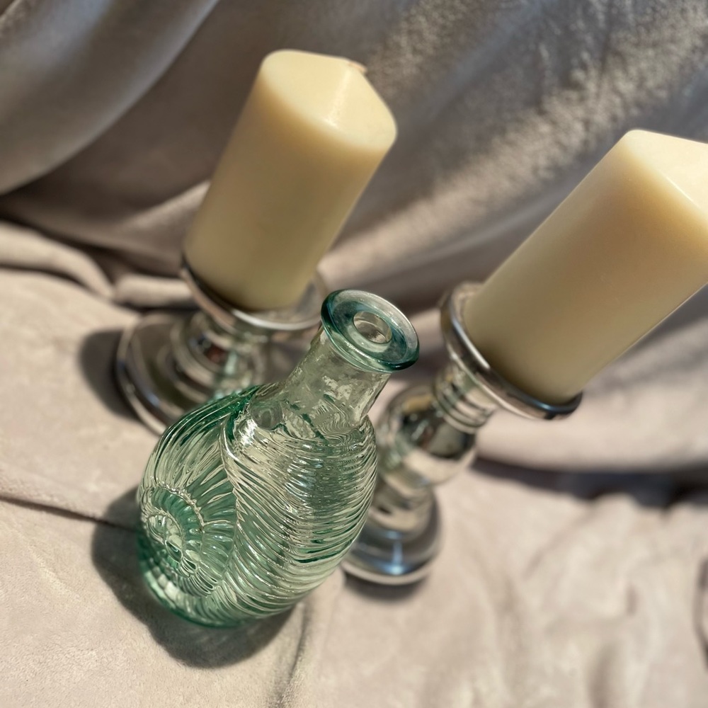 Vintage Seashell Glass Decanter